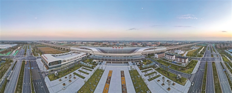 俯瞰南通西站 通讯员 吴欣欣摄