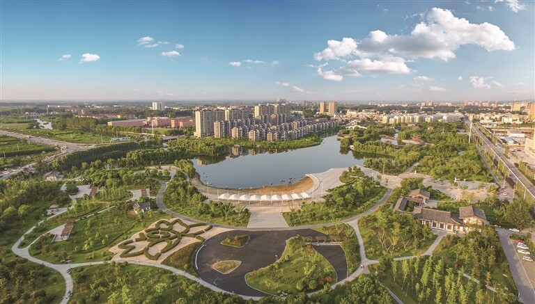 泗县清水湾公园俯瞰 通讯员 吴 军摄