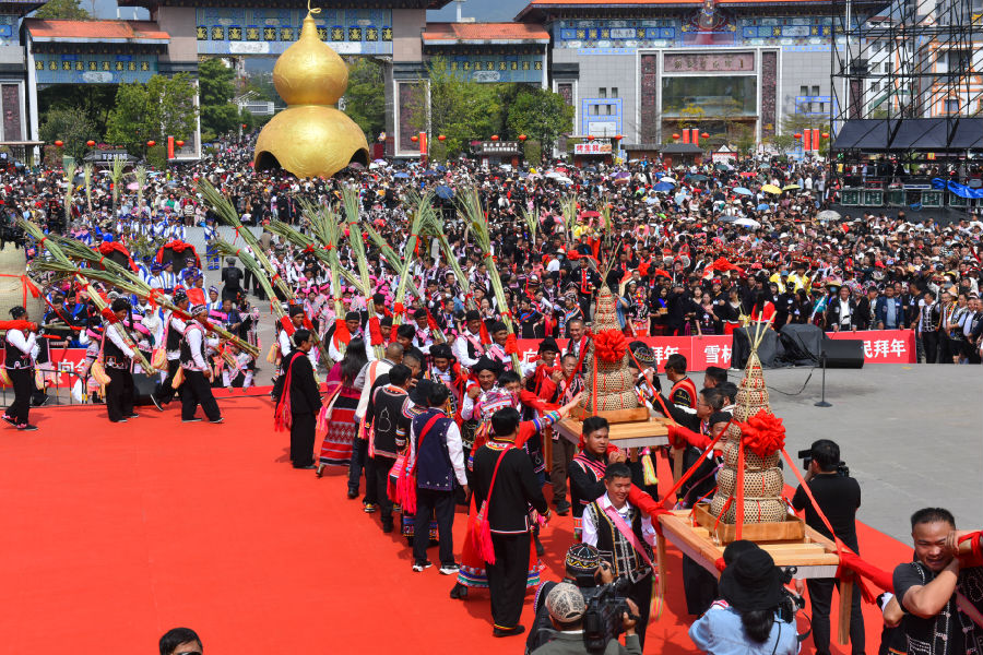拜年习俗活动（苏锟 摄）