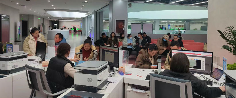 唐河县政务服务中心二楼婚姻登记处 （谢中娟 摄）