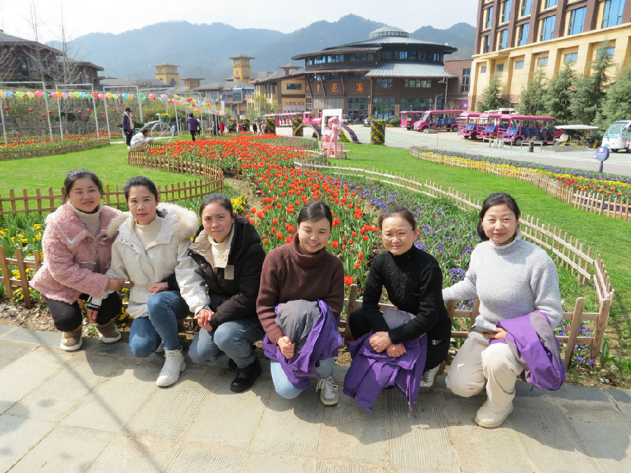 图为游客打卡英山四季花海景区 （童曙明 摄）