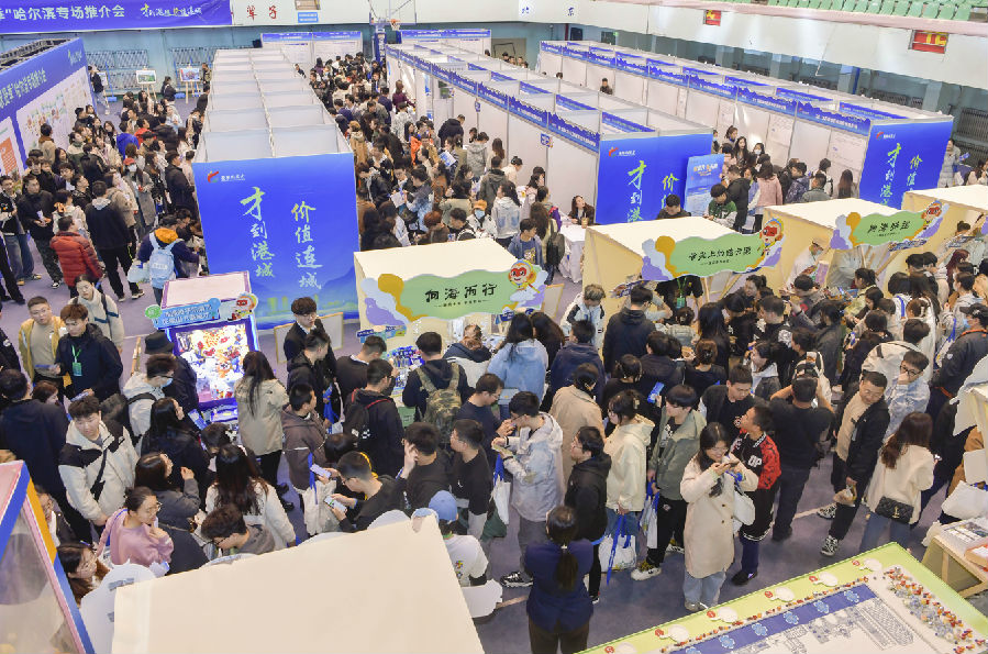 “才到港城·价值连城”2024连云港“高校求贤季”哈尔滨专场推介会现场 （刘聪 摄）