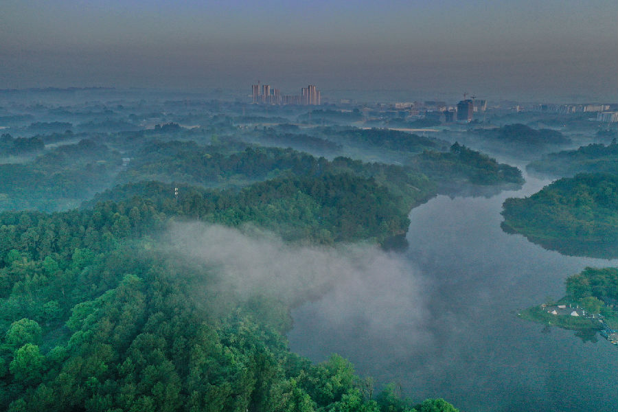 永安湖美景（刘婷 摄）