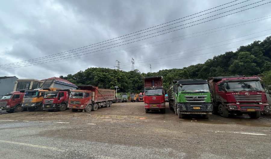 图为调度有序的货运车辆（倪胜林 摄）