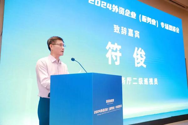 海南省商务厅二级巡视员符俊致辞（陈建峰 摄）