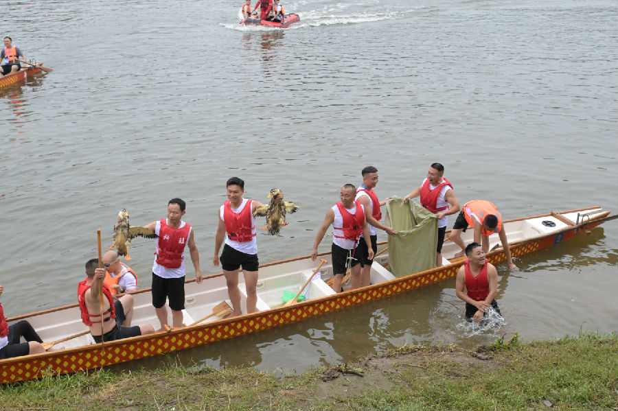 抓鸭子民俗活动（戚原 摄）