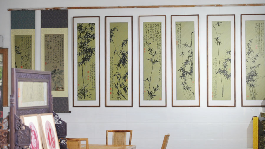 平面竹编书画（余文 摄）