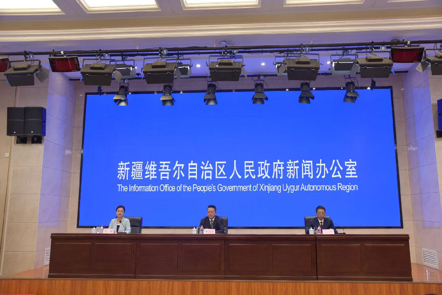 新闻发布会现场（叶尔那尔·赛尔江 摄）