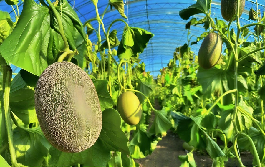 棚室哈密瓜（郭芳伊 摄）