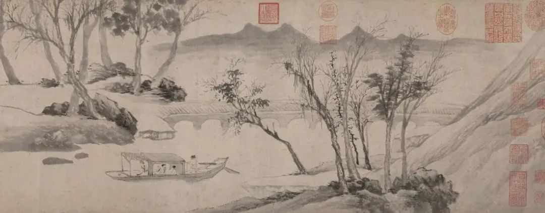 明 唐寅《垂虹别意图卷》大都会艺术博物馆藏