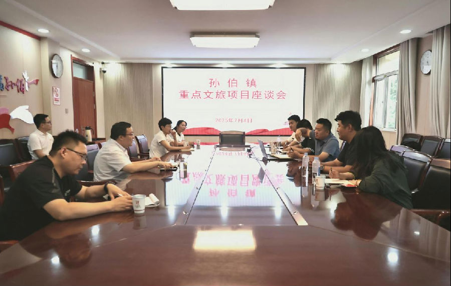 孙伯镇研判推进人民建议落实（王首魁 摄）