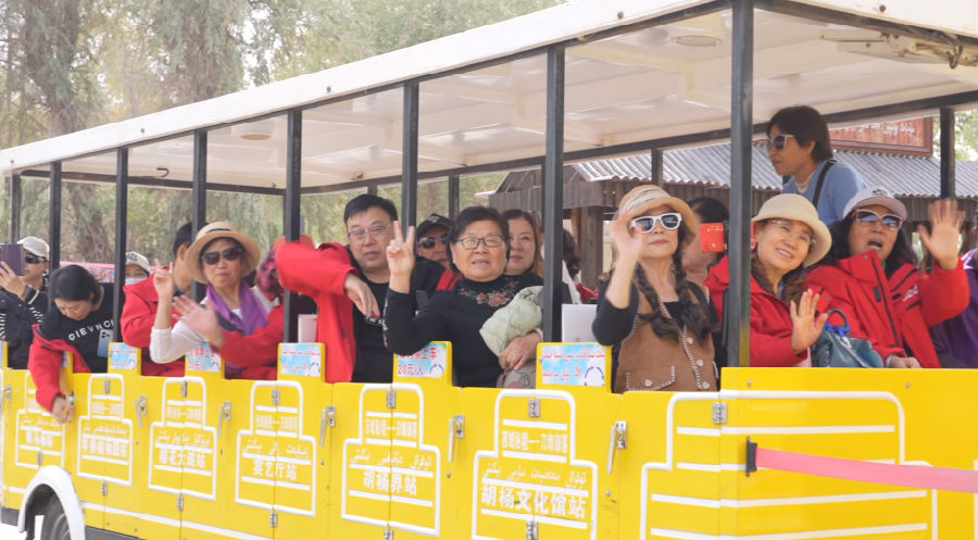 各地游客来到阿瓦提县刀郎部落景区（麦吾兰江·莫明 摄）