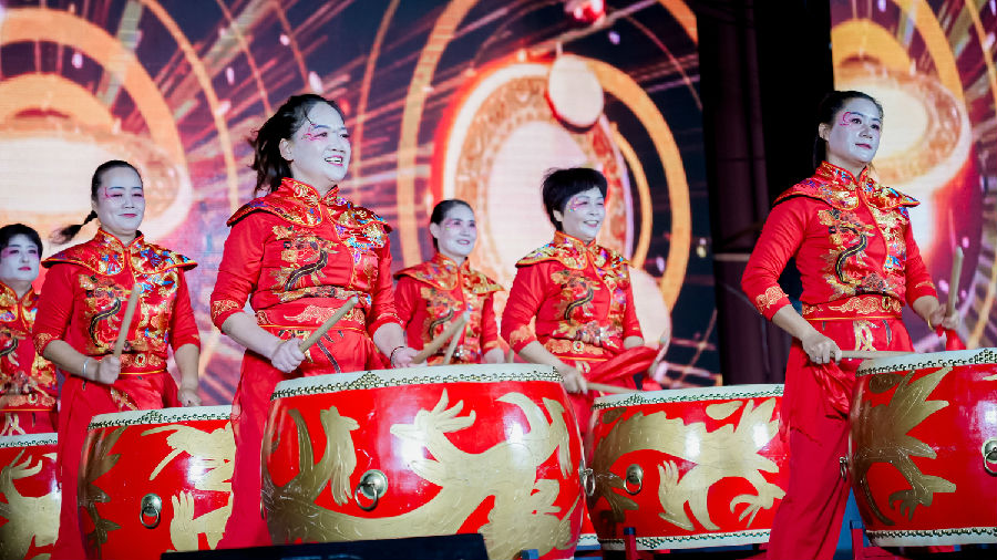 中国鼓《闯海雷音》现场（赵晓晨 摄）