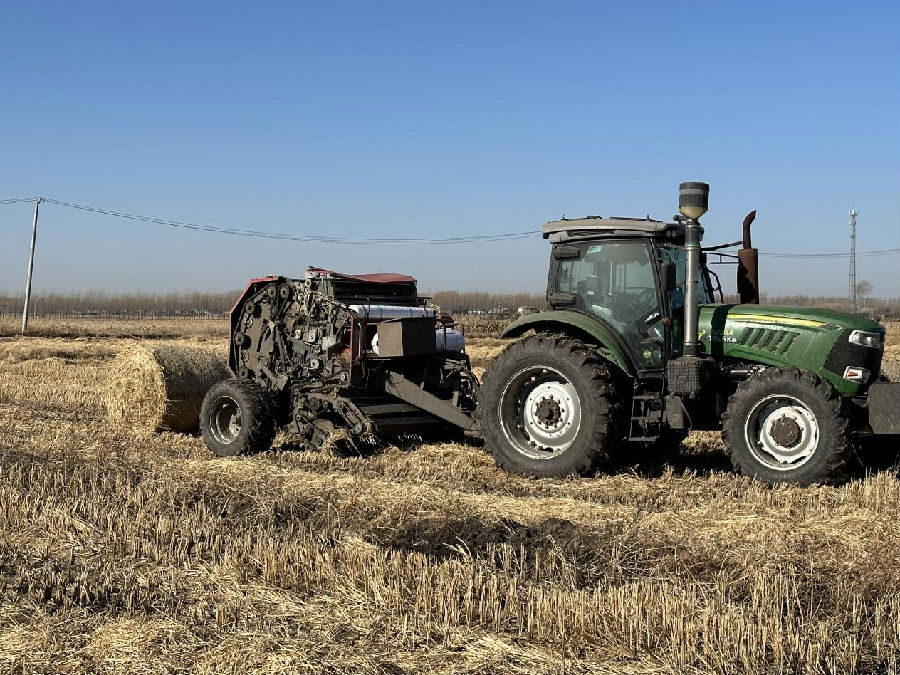 打包机械正在作业（于海静 摄）