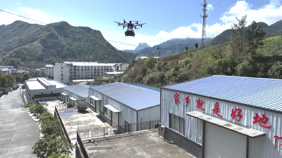 无人机运送货物（向继华 摄）