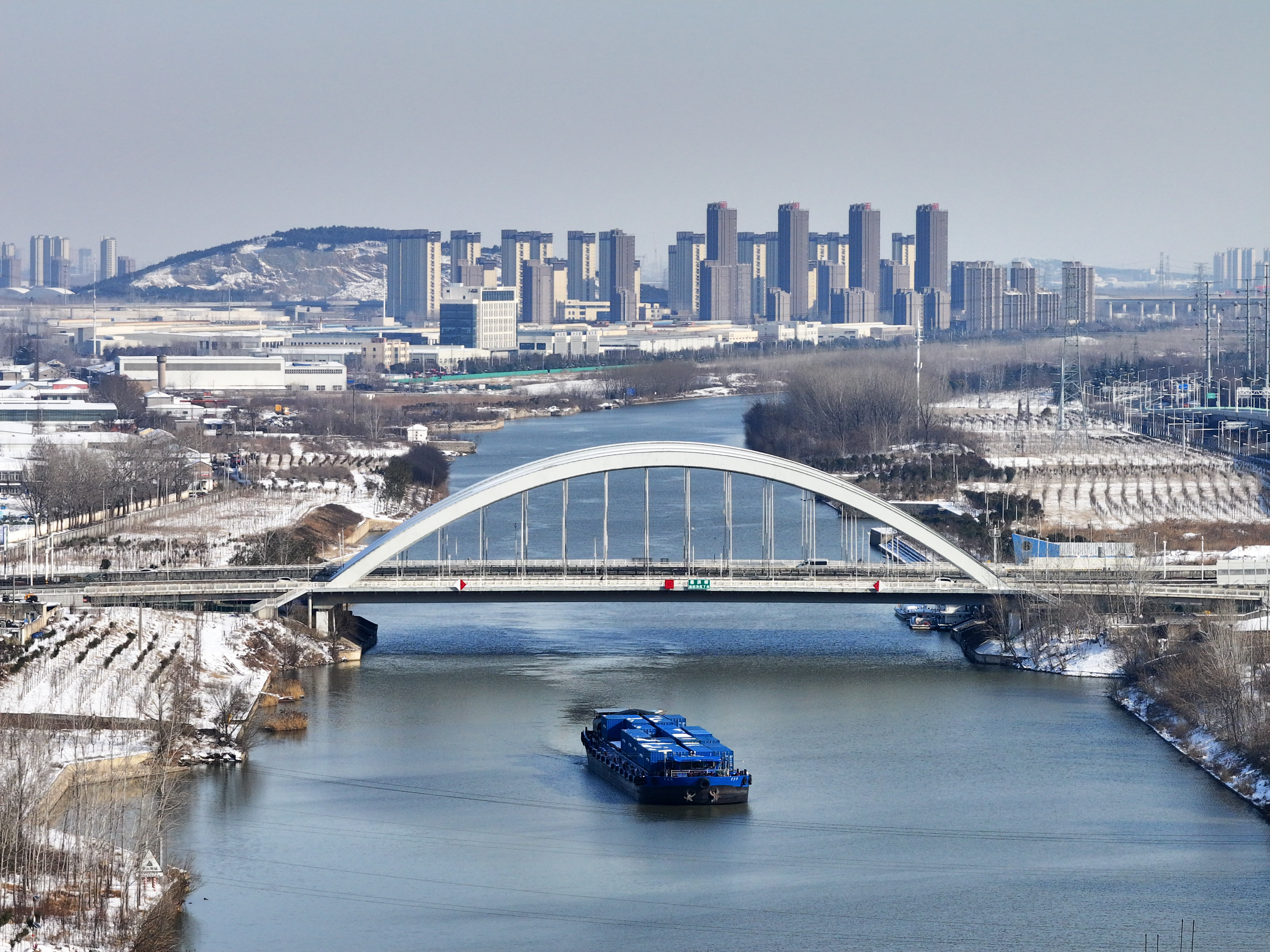 雪后雪后京杭运河徐州段(高刚 摄)