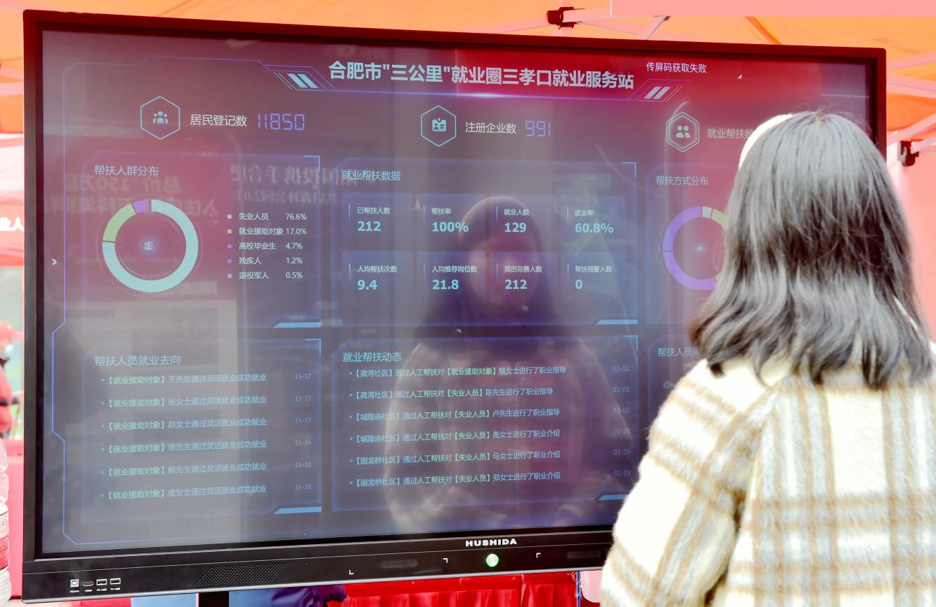 市民体验合肥市“三公里”就业圈平台(葛传红 摄)