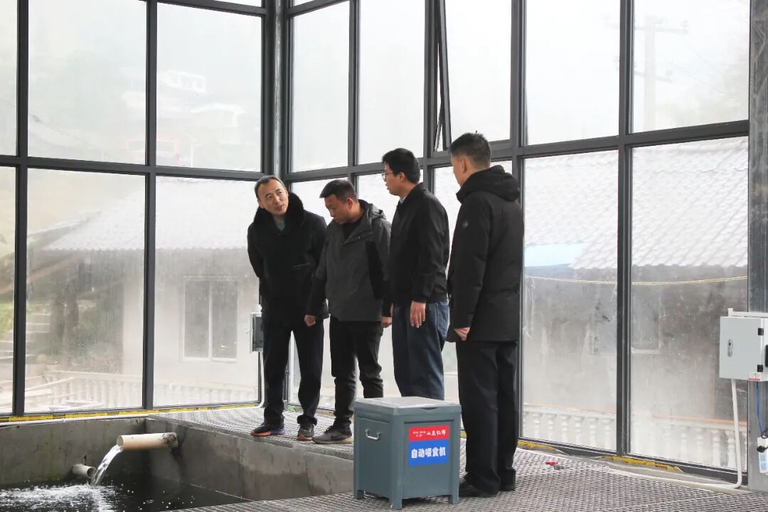 聊城市援彭农技专家李晔和同事正在查看锦鲤的越冬情况。记者 任会 摄影.jpg