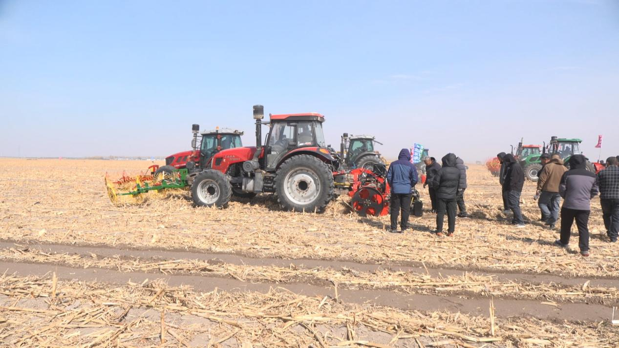 通榆县在开通镇永丰村举办保护性耕作现场会(张晓龙 摄)