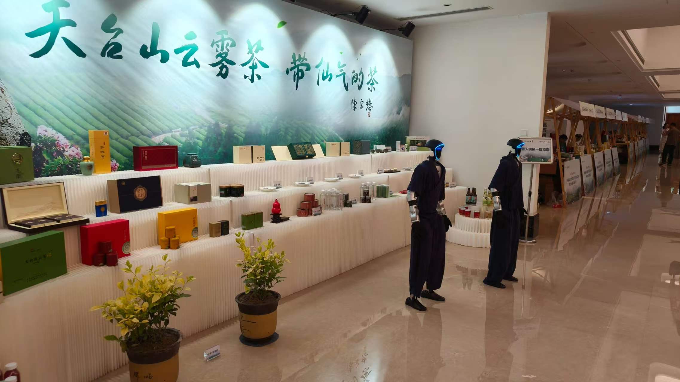 天台茶产业产品展示区一角(曾庆华 摄)