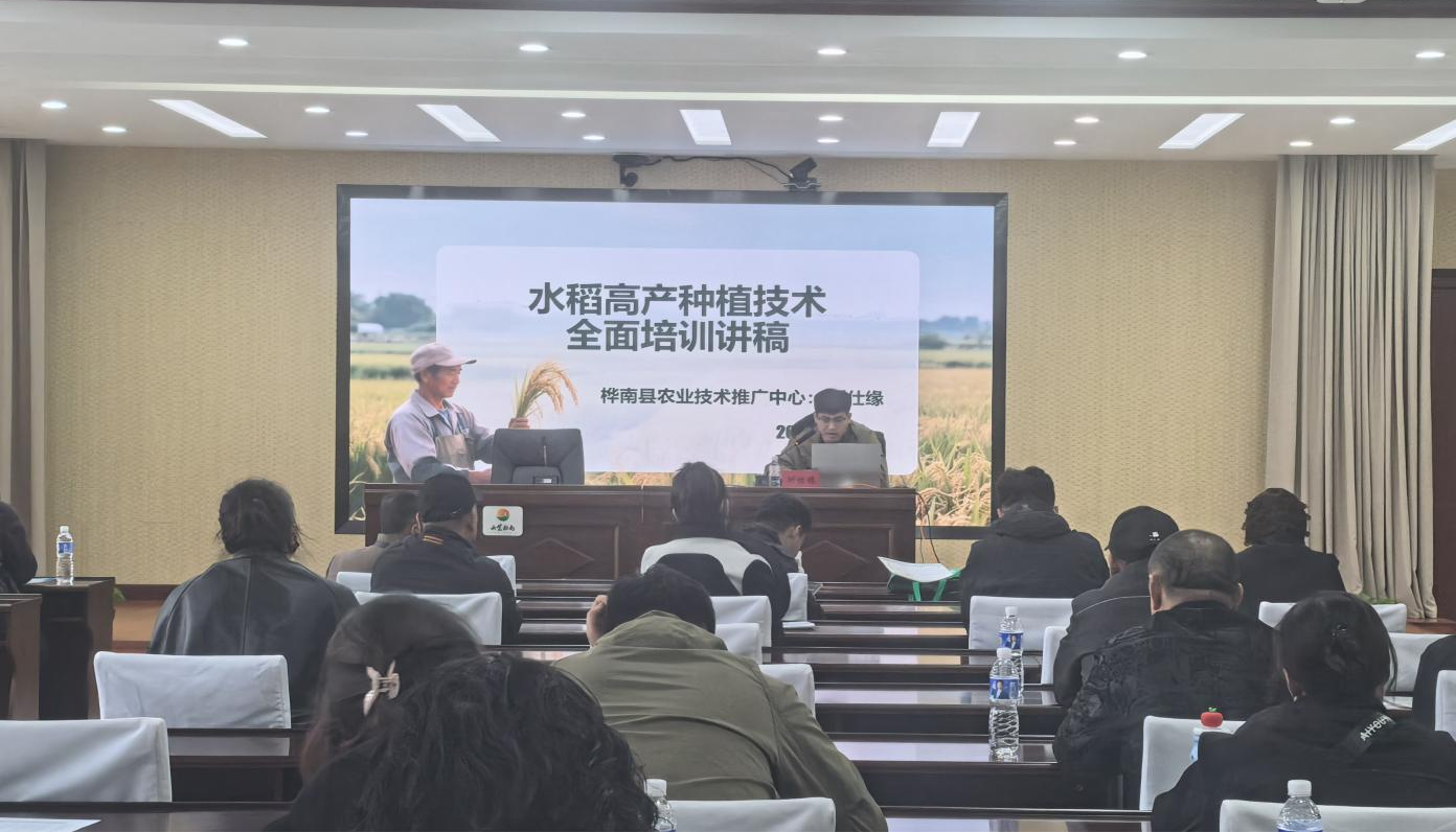 组织开展水稻高产种植技术培训(胡鹤群 摄)