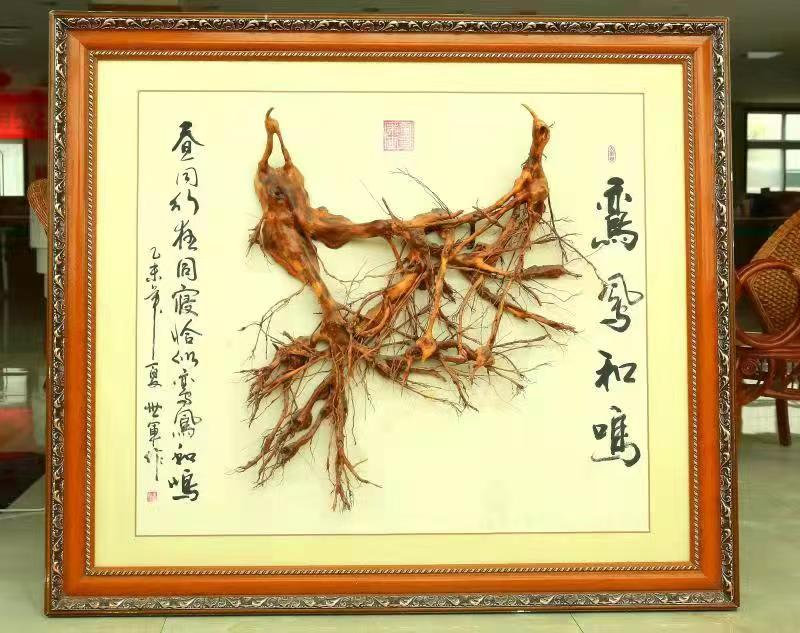 根画作品“鸾凤和鸣”(杜福建 摄)