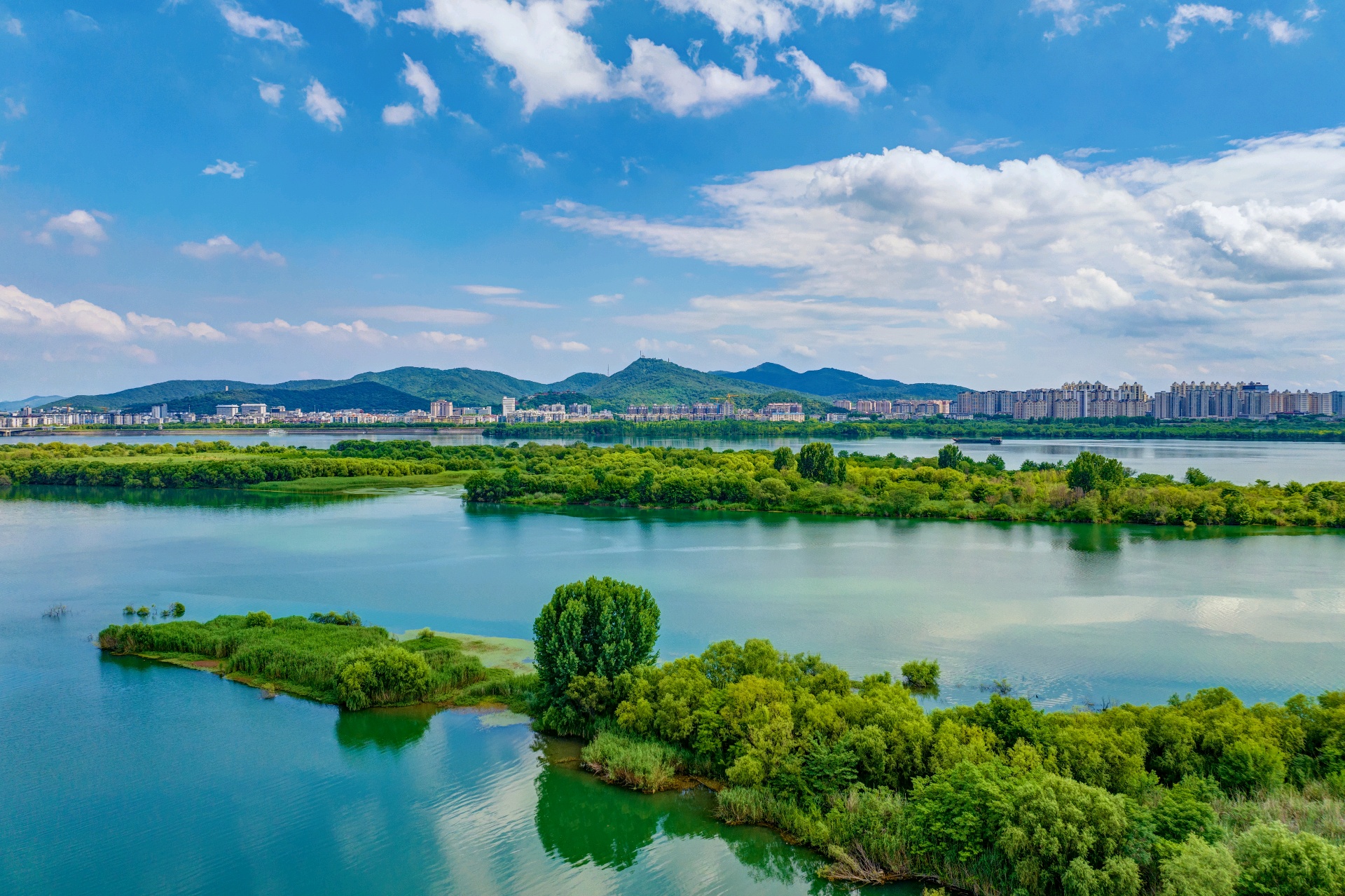 月亮湾湿地公园集湿地保护、生态旅游、休闲健身于一体的大型城市公园(张沛 摄)