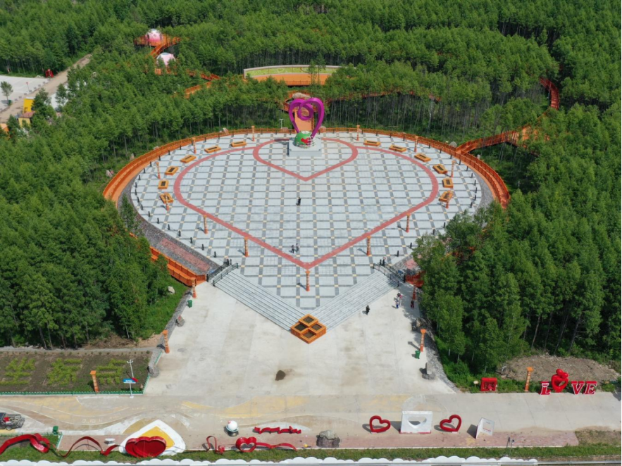 中国爱情坐标点航拍图(曹雪松 摄)