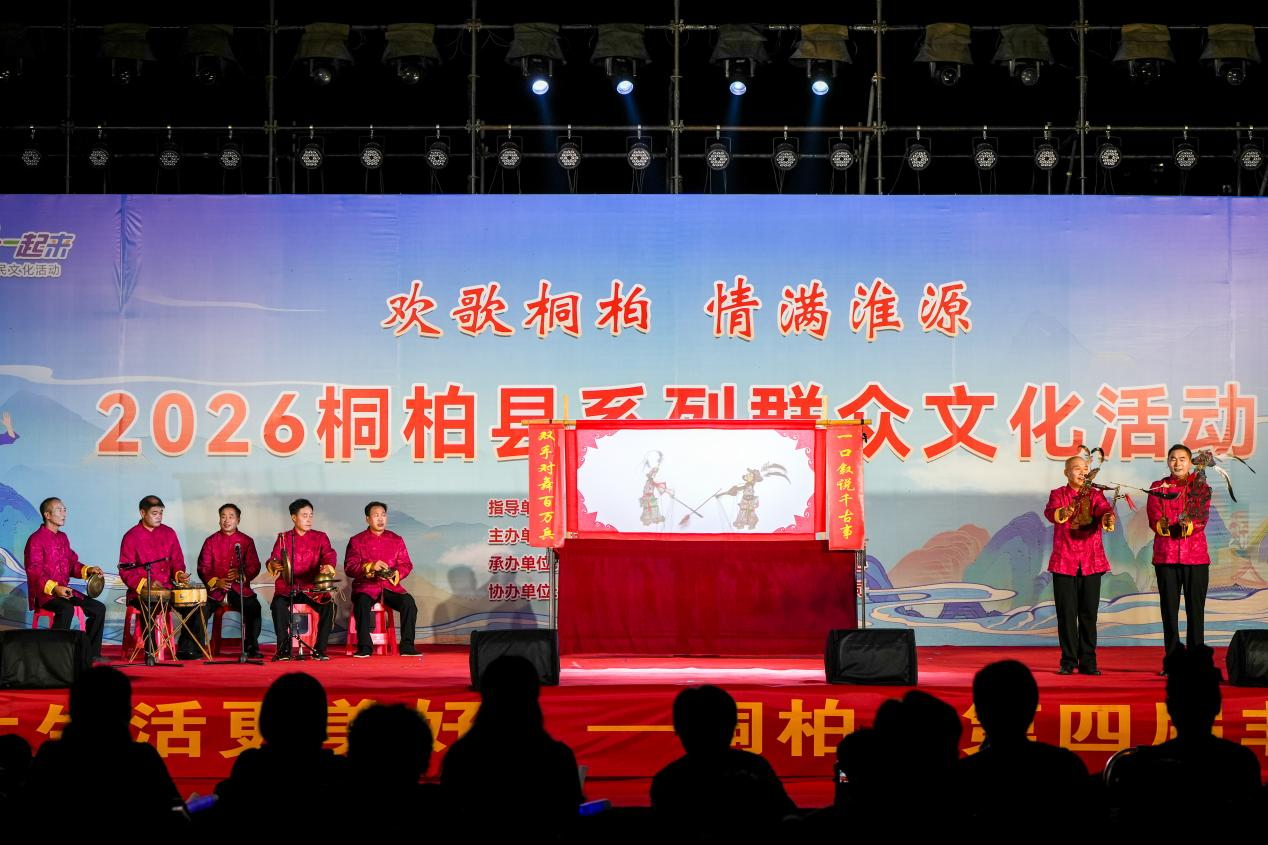 民间艺人表演国家级非遗代表性项目桐柏皮影戏《三搬梨花》(王彬 摄)