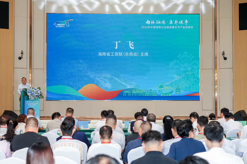 海南省工商联主席丁飞致辞(文宏武 摄)