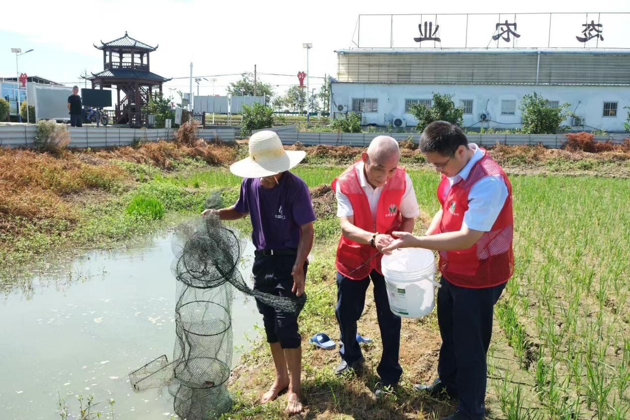 金融业务员(右)服务下沉田间(夏子莹 摄)
