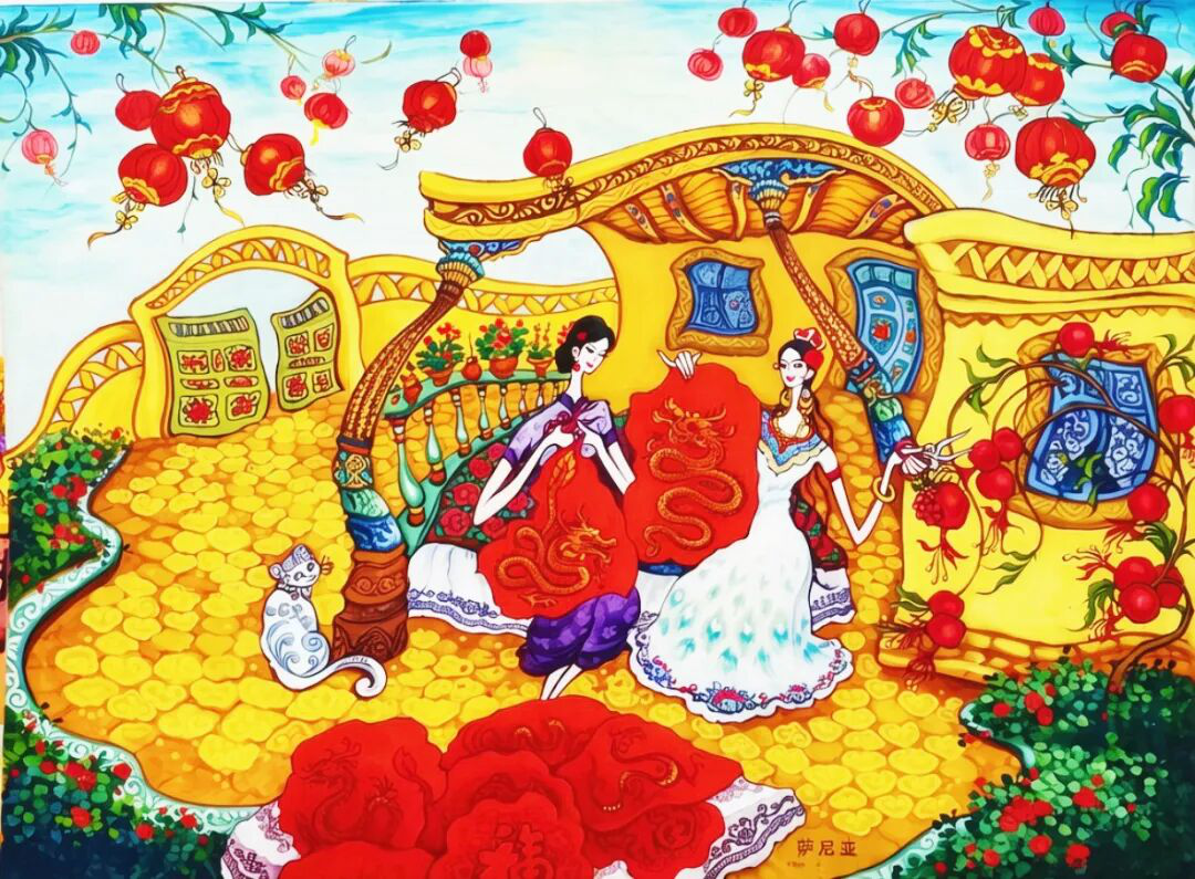 获奖画作(依在提古丽·胡拉木 摄)