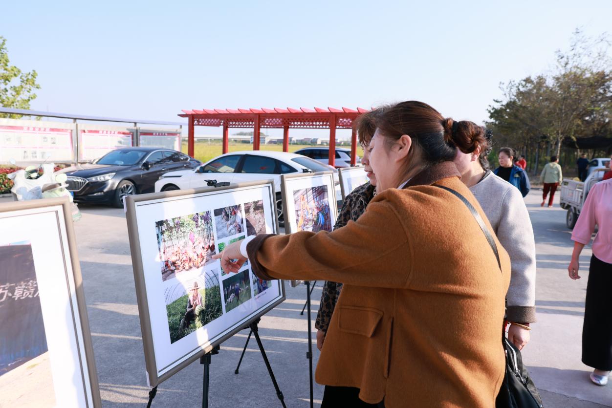 村民观看乡村振兴摄影展(相生年 摄)