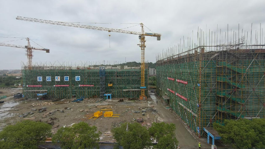蒲田村小微企业园二期建设现场（曾庆华 摄）