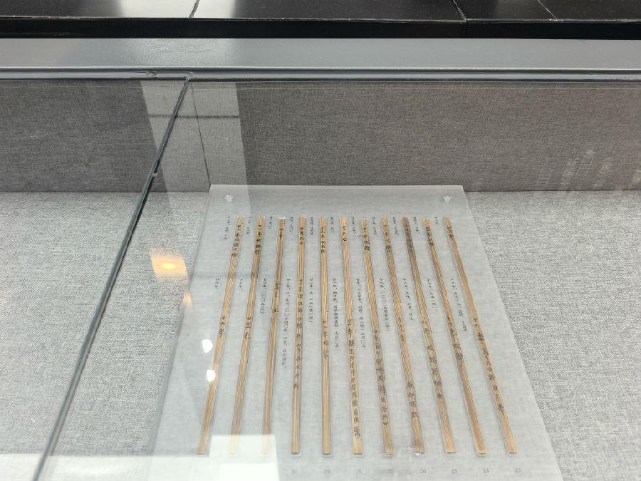 秦简展示（余惠玲 摄）