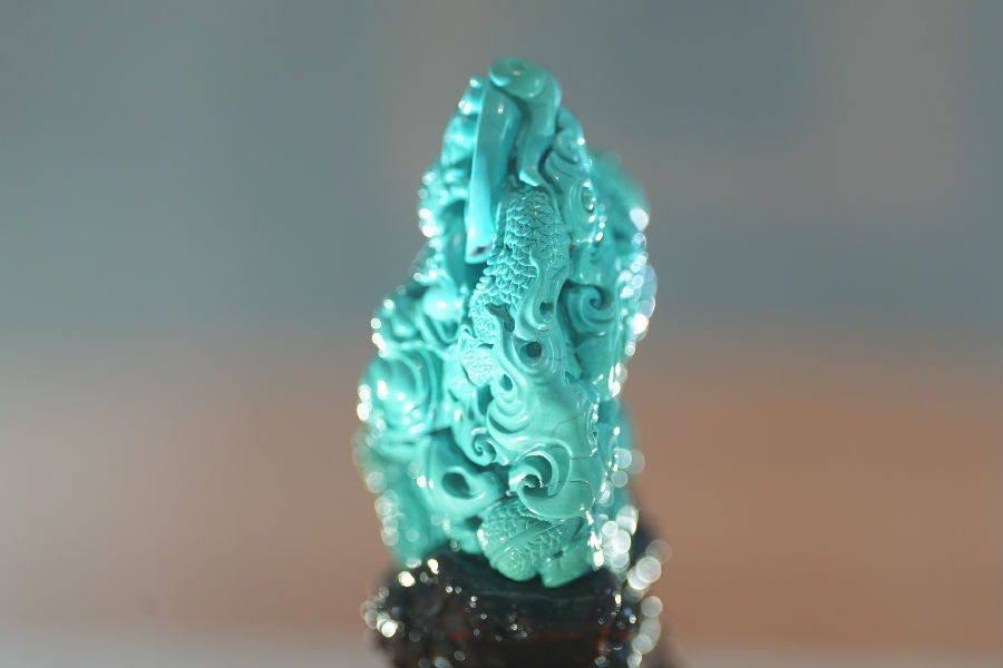 竹山绿松石产品展示（张倩龙 摄）